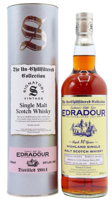 Edradour - Signatory Vintage Single Malt Scotch 2014 10 year old Whisky