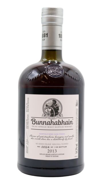 Bunnahabhain - Banyuls Wine Cask Finish Islay Single Malt Scotch 2013 10 year old Whisky