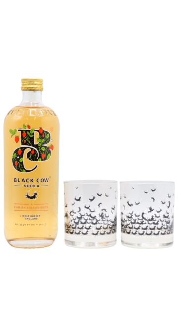 Black Cow - English Strawberries Vodka (Includes Branded Glasses)
