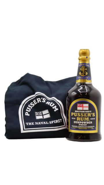 Pusser's - Gunpowder Proof Black Label Rum (Includes T-Shirt)