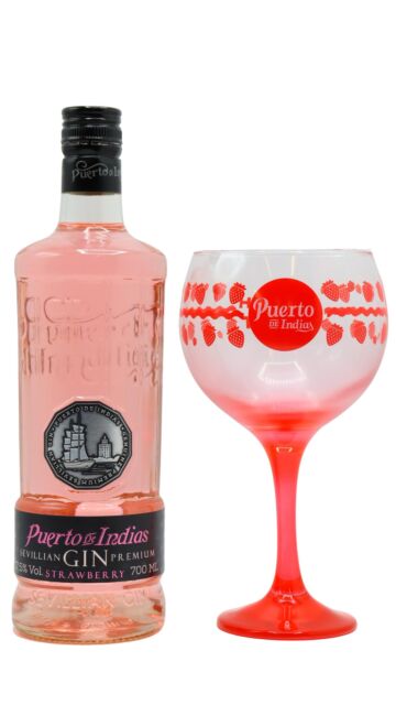 Puerto De Indias - Strawberry Gin (Includes Copa Glass)