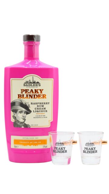 Peaky Blinder - Raspberry Rum Cream Liqueur (Includes Shot Glasses)