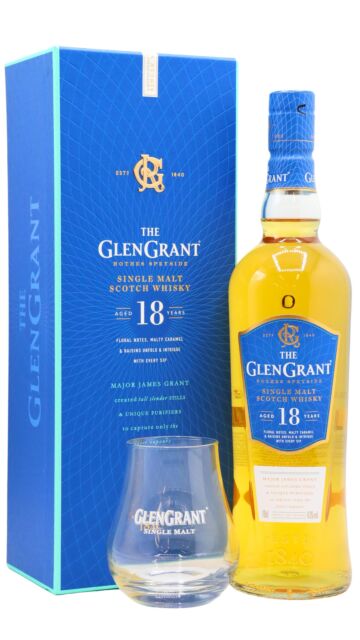 Glen Grant - Speyside Single Malt Scotch 18 year old Whisky (Includes Tasting Glass)