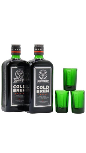 Jagermeister - Cold Brew Liqueur (2 x 50cl) (Includes Shot Glasses)