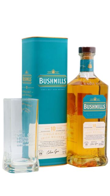 Bushmills - Irish Single Malt 10 year old Whiskey (Includes Highball Glass)