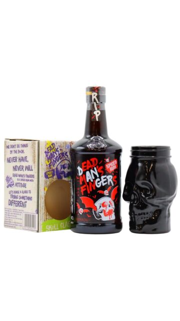 Dead Man's Fingers - Halloween 2024 Edition Spiced Rum (Includes Black Skull Glass)