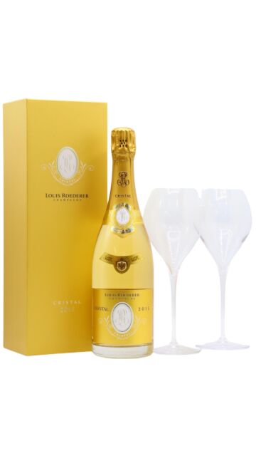 Louis Roederer - Cristal Brut 2016 Champagne (Includes Champagne Flutes)