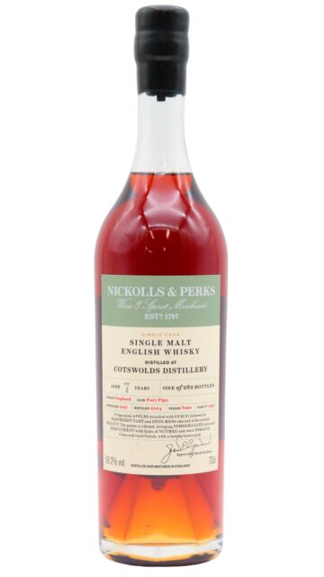 Cotswolds - Nickolls & Perks - Single Ruby Port Cask #1355 2017 7 year old Whisky