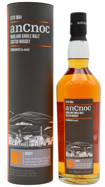 anCnoc - Peated Highland Single Malt Scotch 10 year old Whisky
