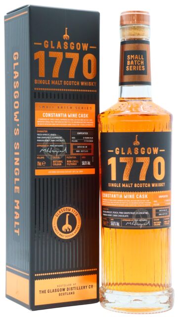 Glasgow 1770 - Small Batch Series - Constantia Wine Cask Unpeated Single Malt Scotch 5 year old Whisky