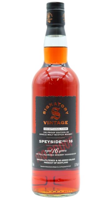 Undisclosed Speyside - (GL) Signatory Vintage 100 Proof Exceptional Cask Batch #8 Single Malt Scotch 16 year old Whisky