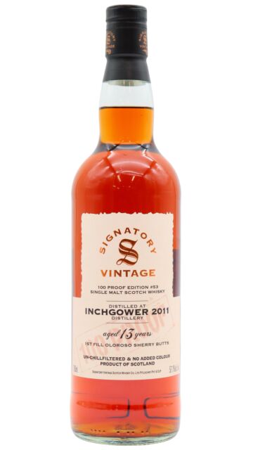 Inchgower - Signatory Vintage 100 Proof Batch #53 Single Malt Scotch 2011 13 year old Whisky