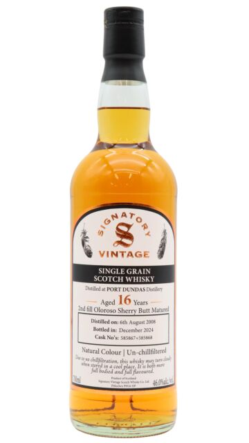 Port Dundas (silent) - Signatory Vintage Single Grain Scotch 2008 16 year old Whisky