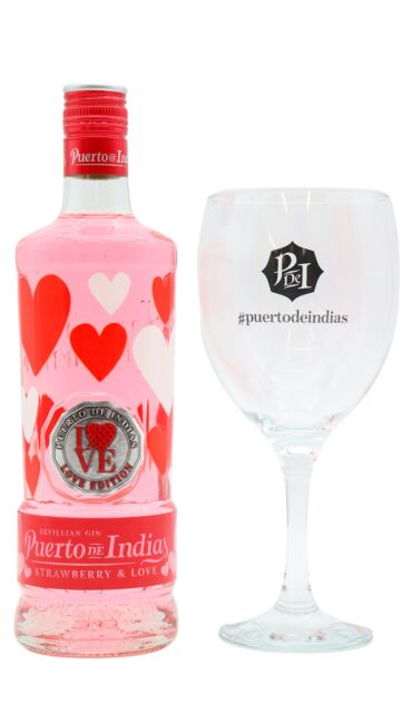 Puerto De Indias - Love Edition Strawberry Gin (Includes Branded Glass)