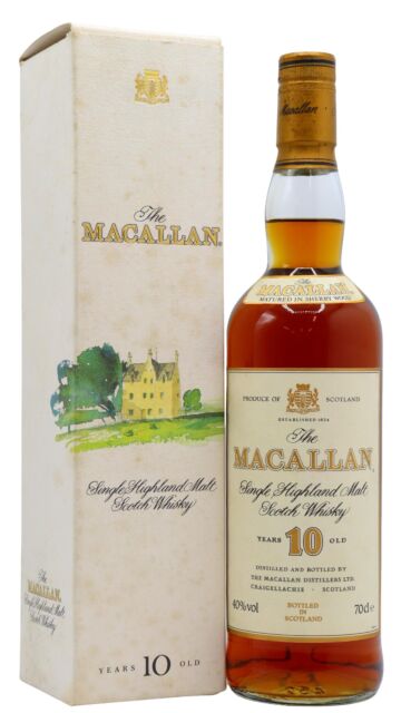 The Macallan - Highland Single Malt Scotch 10 year old Whisky (1990's Bottling)