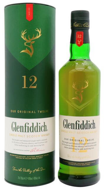 Glenfiddich - Speyside Single Malt Scotch 12 year old Whisky (Old Bottling)