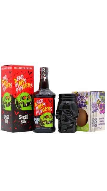 Dead Man's Fingers - Halloween 2025 Edition Spiced Rum (Includes Black Skull Glass)