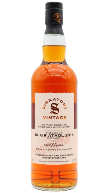 Blair Athol - Signatory Vintage 100 Proof Batch #64 Single Malt Scotch 2014 11 year old Whisky