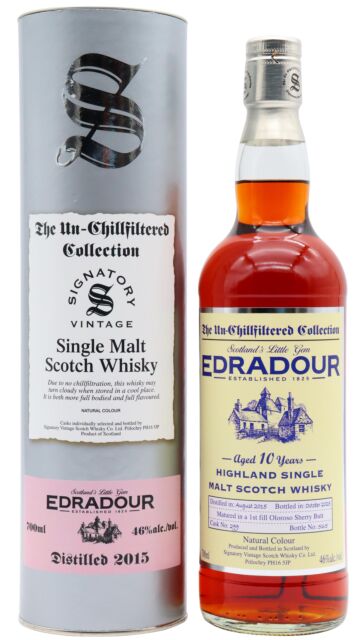 Edradour - Signatory Vintage Un-Chillfiltered Collection Single Malt Scotch 2015 10 year old Whisky