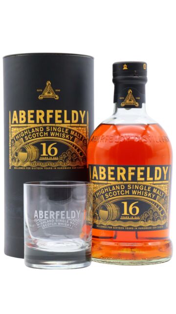 Aberfeldy - Highland Single Malt Scotch 16 year old Whisky (Includes Branded Glass)