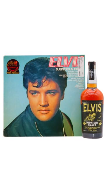 Elvis - Midnight Snack Peanut Butter, Banana & Bacon Flavoured Whiskey (Includes Elvis Presley Suspicious Minds Vinyl Album)