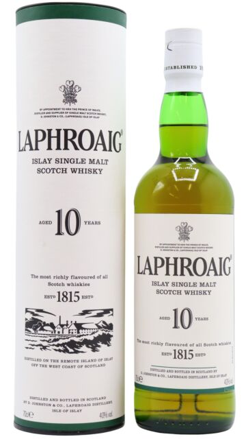 Laphroaig - Islay Single Malt Scotch 10 year old Whisky (Old Bottling)