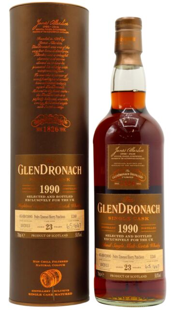 Glendronach - Single Pedro Ximenez Sherry Cask #1240 1990 23 year old Whisky (UK Exclusive)