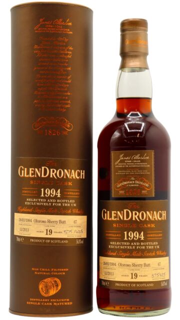 Glendronach - Single Oloroso Sherry Cask #67 1994 19 year old Whisky (UK Exclusive)