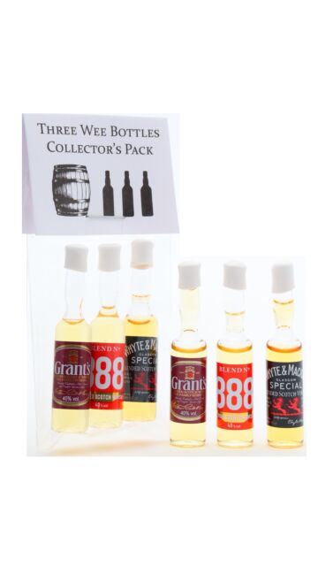 Three Wee Bottles - Worlds Smallest Bottle Of Whisky (3 Pack)