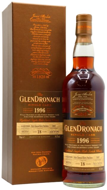Glendronach - Batch 10 Single Pedro Ximenez Sherry Cask #1487 1996 18 year old Whisky