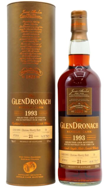 Glendronach - Single Oloroso Sherry Cask #39 1993 21 year old Whisky (UK Exclusive)