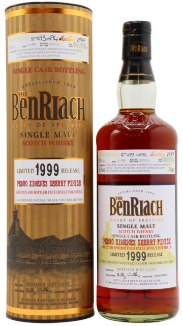 Benriach - Single Cask Pedro Ximenez Sherry Finish 1999 15 year old Whisky