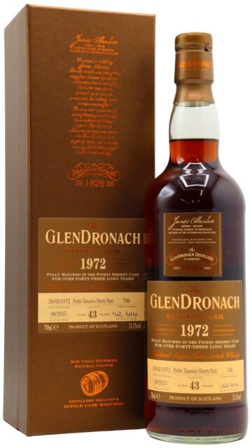 Glendronach - Batch 12 Single Pedro Ximenez Sherry Cask #706 1972 43 year old Whisky