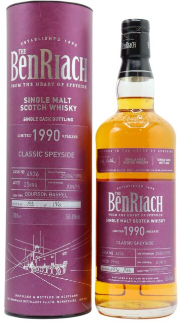 Benriach - Single Bourbon Cask #4936 1990 25 year old Whisky