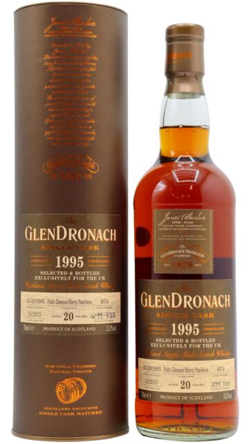 Glendronach - Single Pedro Ximenez Sherry Cask #4074 1995 20 year old Whisky (UK Exclusive)