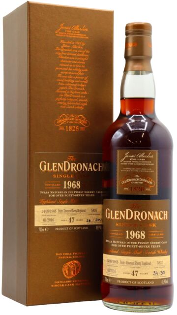 Glendronach - Batch 13 Single Pedro Ximenez Sherry Cask #5837 1968 47 year old Whisky