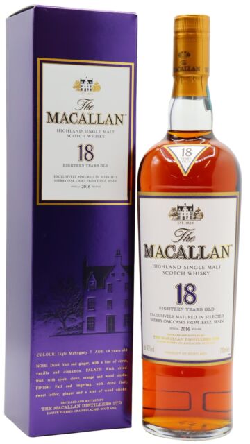 The Macallan - 2016 Release Sherry Oak Highland Single Malt Scotch 18 year old Whisky