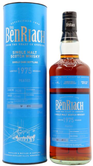 Benriach - Peated Sherry Butt Single Cask #7028 1975 40 year old Whisky