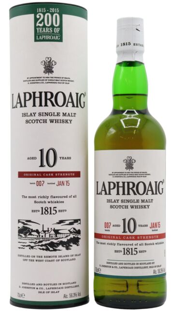 Laphroaig - Cask Strength Batch 007 - 200th Anniversary Islay Single Malt Scotch 10 year old Whisky