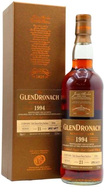 Glendronach - Single Pedro Ximenez Sherry Cask #3399 1994 21 year old Whisky (Distillery Exclusive)