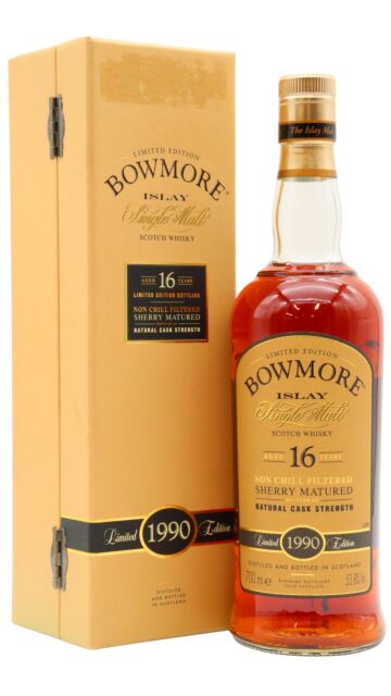 Bowmore - Sherry Matured Cask Strength Islay Single Malt Scotch 1990 16 year old Whisky