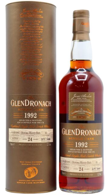 Glendronach - Single Oloroso Sherry Cask #43 1992 24 year old Whisky (UK Exclusive)