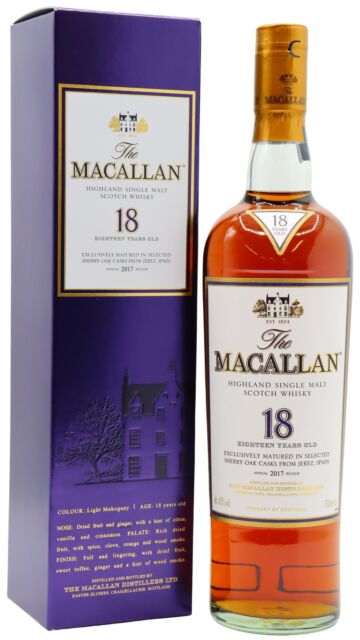 The Macallan - 2017 Release Sherry Oak Highland Single Malt Scotch 18 year old Whisky