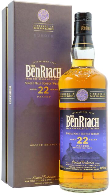 Benriach - Dunder Peated Dark Rum Finish 2nd Edition Single Malt Scotch 22 year old Whisky