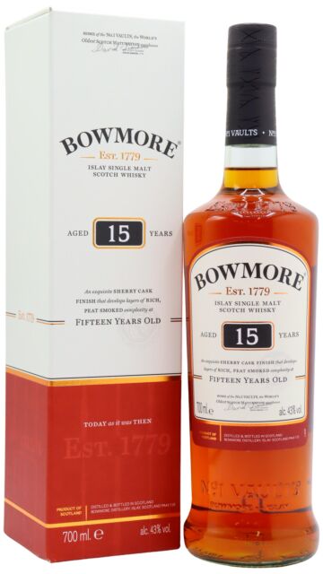 Bowmore - Islay Single Malt Scotch 15 year old Whisky (Old Bottling)