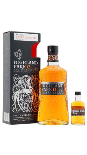 Highland Park - Single Malt Scotch 12 year old Whisky & Cask Strength Miniature