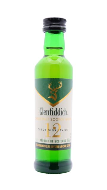 Glenfiddich - Single Malt Scotch 12 year old Whisky Miniature