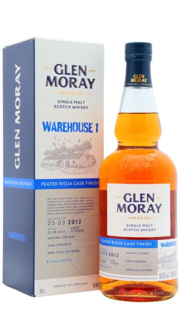 Glen Moray - Warehouse 1 Peated Rioja Finish Cask Strength Speyside Single Malt Scotch 2012 11 year old Whisky
