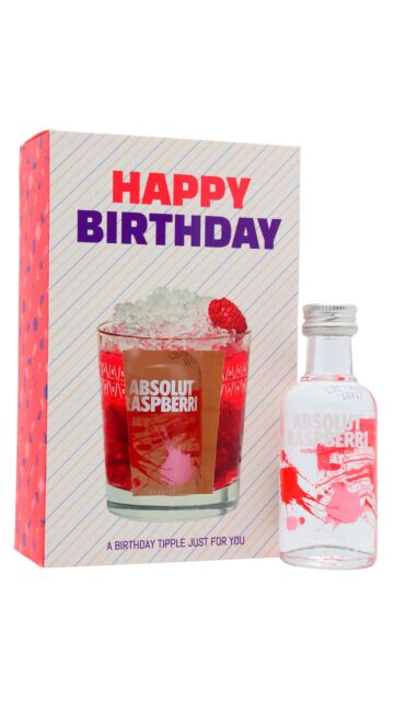 Absolut - Raspberri Vodka Happy Birthday Card Gift Pack