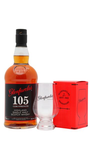 Glenfarclas - 105 Cask Strength Highland Single Malt Scotch Whisky (Includes Glencairn Glass)